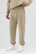 Pantalon de survêtement basique à chevilles élastiquées, kaki