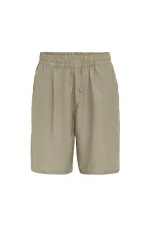 Oversize Modal Kumaş Bermuda Şort Haki