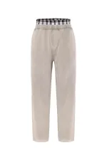 Washed Waist Detail Baggy Sweatpants with Stone