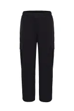 Bel Lastikli Kargo Baggy Pantolon Siyah