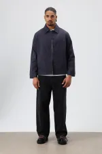 Boxy Fit Gabardin Ceket Füme