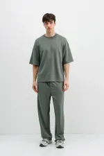 Modal Karışımlı Oversize Tişört Haki