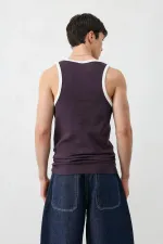 Oversize Askılı Tişört Mürdüm