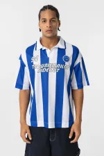 T-shirt oversize à col polo (bleu marine)