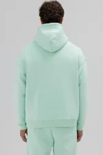 Sweat à capuche basique oversize menthe