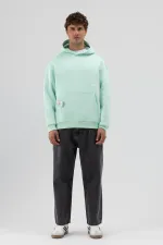 Sweat-shirt à capuche oversize imprimé menthe