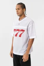 Oversize V-Neck Jersey T-Shirt White