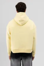 Sweat-shirt à capuche basique jaune