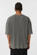 T-shirt oversize en maille délavée, couleur vison