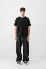 Short-Sleeved Boxy Fit T-Shirt, Black