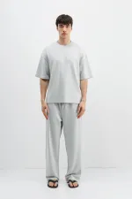 Modal Karışımlı Baggy Eşofman Alt Açık Gri
