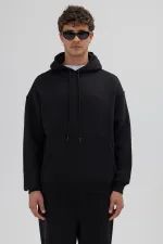 Basic Oversize Hooded Sweatshirt Black
