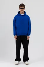 Sweat à capuche oversize basique bleu marine