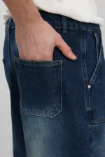 Pocket Detail Baggy Fit Jeans Light Blue