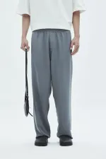 Rahat Kalıp Lyocell Kumaş Pantolon Gri