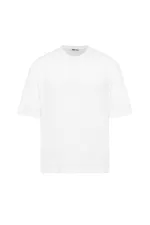 Basic Oversize Button-Down T-Shirt, Ecru