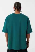 Basic Oversize Crew Neck T-Shirt Petrol