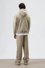 Sweat à capuche basique oversize délavé kaki