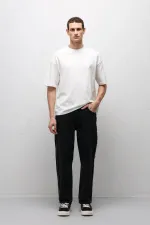 Yan Dikiş Detaylı Baggy Jean Siyah