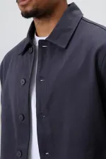 Boxy Fit Gabardin Ceket Füme