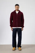 Gilet oversize zippé en maille, bordeaux