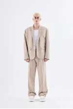 Costume classique oversize beige
