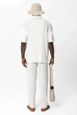 Ensemble ottoman surdimensionné basique blanc