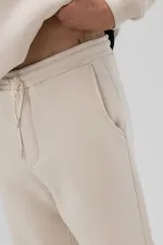 Basic Paça Lastikli Eşofman Alt Taş