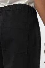 Baggy Fit Gabardine Trousers Black