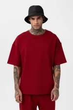 Paça Lastikli Basic Oversize Eşofman Takımı Bordo