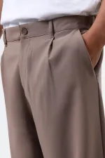 Baggy Fit Kumaş Pantolon Vizon