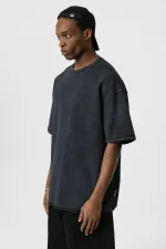 T-shirt noir oversize basique délavé