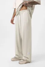 Etiket Detaylı Oversize Eşofman Takım Buz Grisi