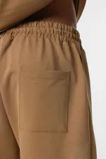 Ensemble de survêtement basique oversize à poignets élastiqués, camel