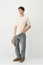 Kısa Kollu Regular Fit Tişört Taş