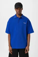 Polo Yaka Oversize Tişört Saks