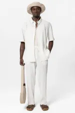 Ensemble ottoman surdimensionné basique blanc