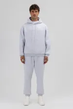 Basic Oversize Kapüşonlu Sweatshirt Karmelanj