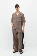 Ensemble Relax Fit en mélange modal couleur vison