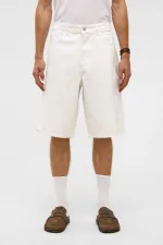Oversize Bermuda Denim Shorts, Ecru