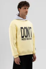 Sweat-shirt oversize imprimé bicolore jaune