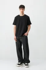 Short-Sleeved Boxy Fit T-Shirt, Black