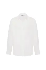 Basic Oversize Uzun Kollu Keten Gömlek Naturel