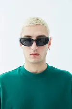 Balıkçı Yaka Etiket Detaylı Oversize Tişört - Açık Füme Nefti