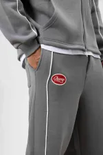 Çizgi Detaylı Oversize Eşofman Takım Füme