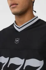 Oversize V Yaka Forma Tişört Siyah