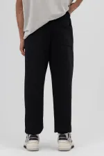 Basic Sweatpants with Elasticated Cuffs, Black
