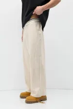 Bağcıklı Baggy Fit Eşofman Alt Taş