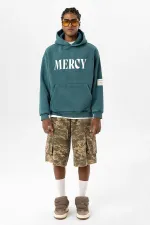 Card Detail Washed Oversize Sweatshirt Petrol