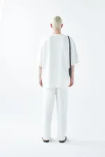 Oversize Basıc Triko Eşofman Takım Ekru Oversize Basıc Triko Eşofman Takım Ekru